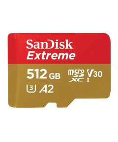 Карта памяти 512Gb SanDisk Extreme microSDXC Class 10 UHS-I U3 V30, Производитель: SanDisk, Версия: Extreme, Объём памяти: 512 Гб, Комплектация: только карта