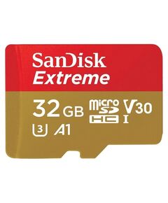 Карта памяти 32Gb SanDisk Extreme microSDHC Class 10 UHS-I U3 V30 + SD адаптер, Производитель: SanDisk, Версия: Extreme, Объём памяти: 32 Гб, Комплектация: только карта