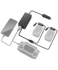 Автомобильное зарядное устройство для 2 аккумуляторов и пульта DJI Mavic 2 повышенной мощности (2 USB) (YX)
