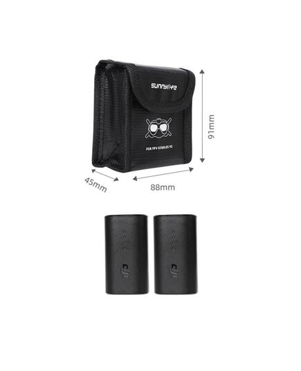 Огнеупорный чехол для двух аккумуляторов DJI FPV Goggles V2 (SunnyLife), изображение 2