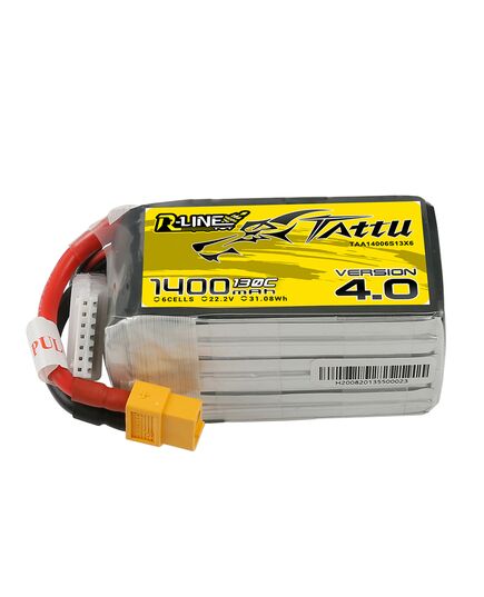 Аккумулятор Tattu R-Line V4.0 1400мАч 6S 130C LiPo (XT60), изображение 3