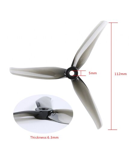 Пропеллеры Nazgul F5 3-лопастные (Серый) (M5) (2CW+2CCW), изображение 2