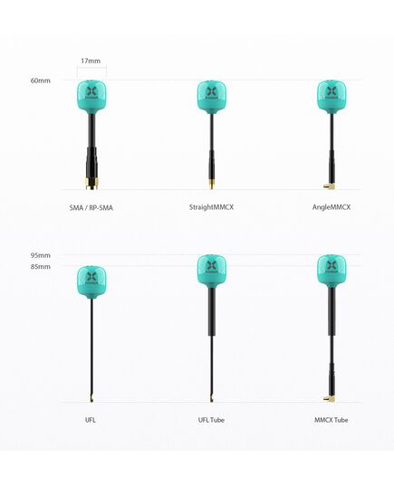 Антенна Foxeer Lollipop 4 Plus 5,8 ГГц (RHCP / LHCP), Поляризация: LHCP, Разъём: U.FL, Длина: 95 мм, Цвет: Бирюзовый, Количество: 1 шт., изображение 15