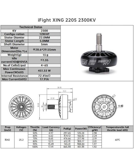 Мотор iFlight XING 2205 2300KV, изображение 7