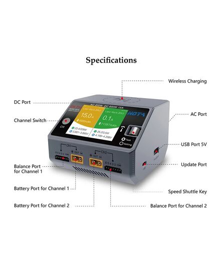 Зарядное устройство HOTA D6 Pro, изображение 4