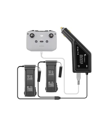 Автомобильное зарядное устройство для 2 аккумуляторов и пульта DJI Mavic 3 (YX), изображение 2