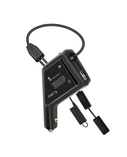Автомобильное зарядное устройство для 2 аккумуляторов и пульта DJI Mavic 3 (YX), изображение 4
