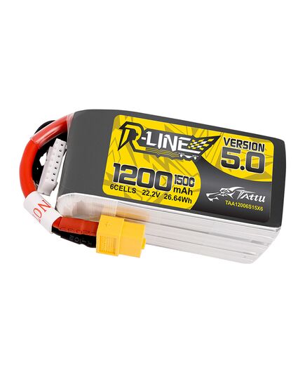 Аккумулятор Tattu R-Line V5.0 1200мАч 6S 150C LiPo (XT60), изображение 3