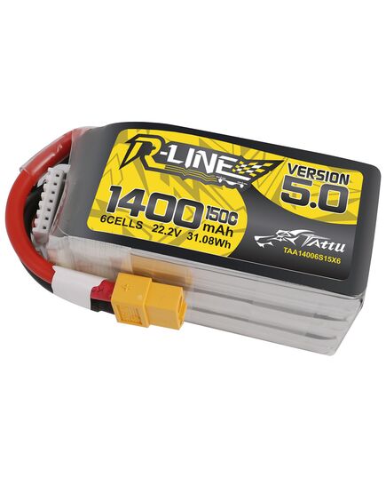 Аккумулятор Tattu R-Line V5.0 1400мАч 6S 150C LiPo (XT60), изображение 3