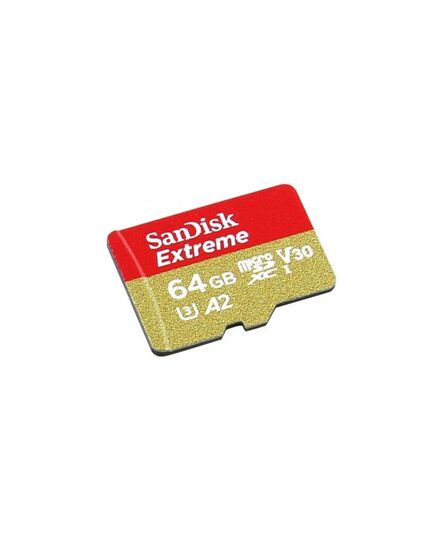 Карта памяти 64Gb SanDisk Extreme microSDXC Class 10 UHS-I U3 V30 A2 + SD адаптер, Производитель: SanDisk, Версия: Extreme, Объём памяти: 64 Гб, Комплектация: только карта, изображение 3