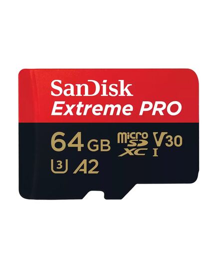 Карта памяти 64Gb SanDisk Extreme Pro microSDXC Class 10 UHS-I U3 V30 A2, Производитель: SanDisk, Версия: Extreme Pro, Объём памяти: 64 Гб, Комплектация: только карта