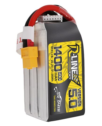 Аккумулятор Tattu R-Line V5.0 1400мАч 6S 150C LiPo (XT60), изображение 4