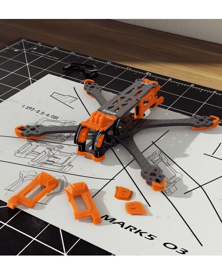 Рама GEPRC GEP-MK5X / GEP-MK5D O3 Pro, Версия: Squashed X, Цвет: Оранжевый, изображение 4