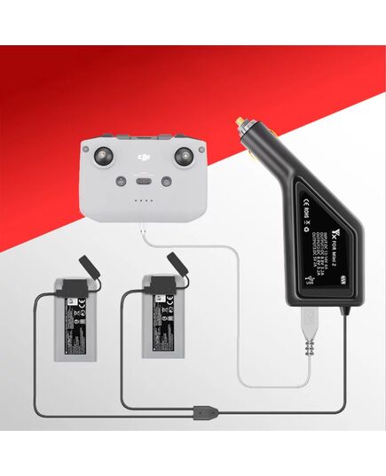 Автомобильное зарядное устройство для 2 аккумуляторов и пульта DJI Mini 2 / Mini SE / Mini 2 SE (YX), изображение 2