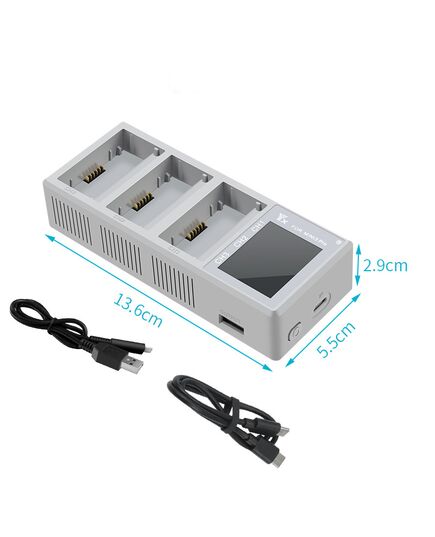 Хаб для зарядки 3-х аккумуляторов DJI Mini 3 / Mini 3 Pro / Mini 4 Pro (LCD дисплей) (YX), изображение 7