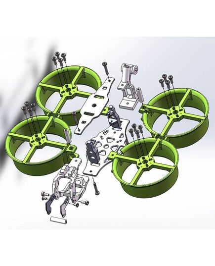 Рама квадрокоптера CineRace20 V1.2 Neon Led (Серый) (Flywoo), изображение 3