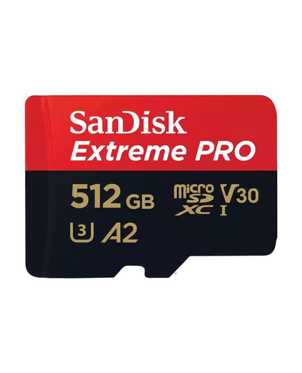 Карта памяти 512Gb SanDisk Extreme Pro microSDXC Class 10 UHS-I U3 V30 A2, Производитель: SanDisk, Версия: Extreme Pro, Объём памяти: 512 Гб, Комплектация: карта + SD адаптер, изображение 2