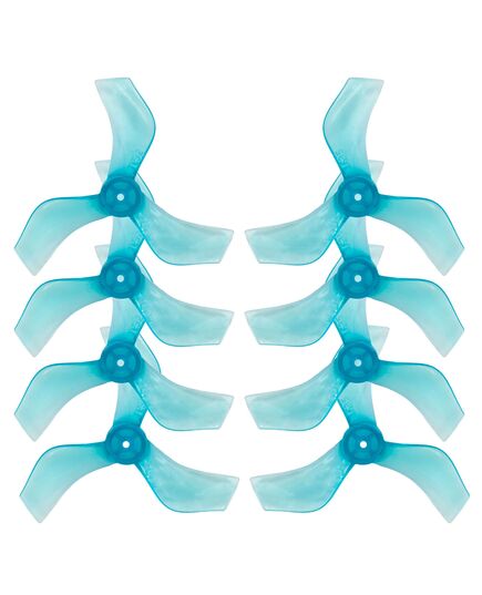 Пропеллеры Gemfan 40мм 3-лопастные (Вал 1,5 мм), Цвет: Прозрачный голубой, Количество: 4+4 шт., изображение 2